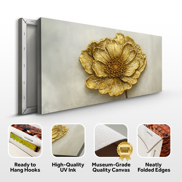 Golden Dandelion Minimalist Abstract Wall Art VI