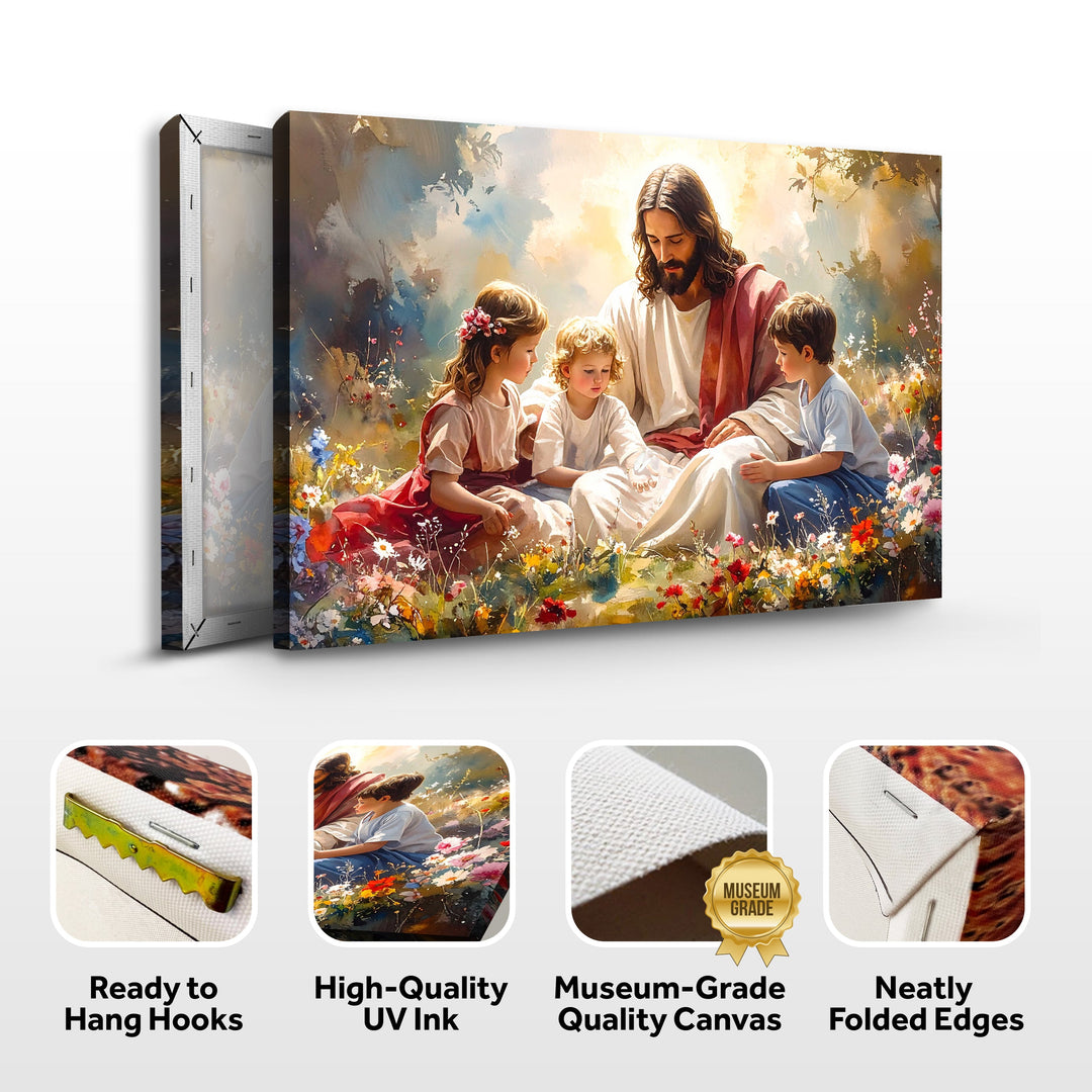 Jesus With Children Faith Wall Art II