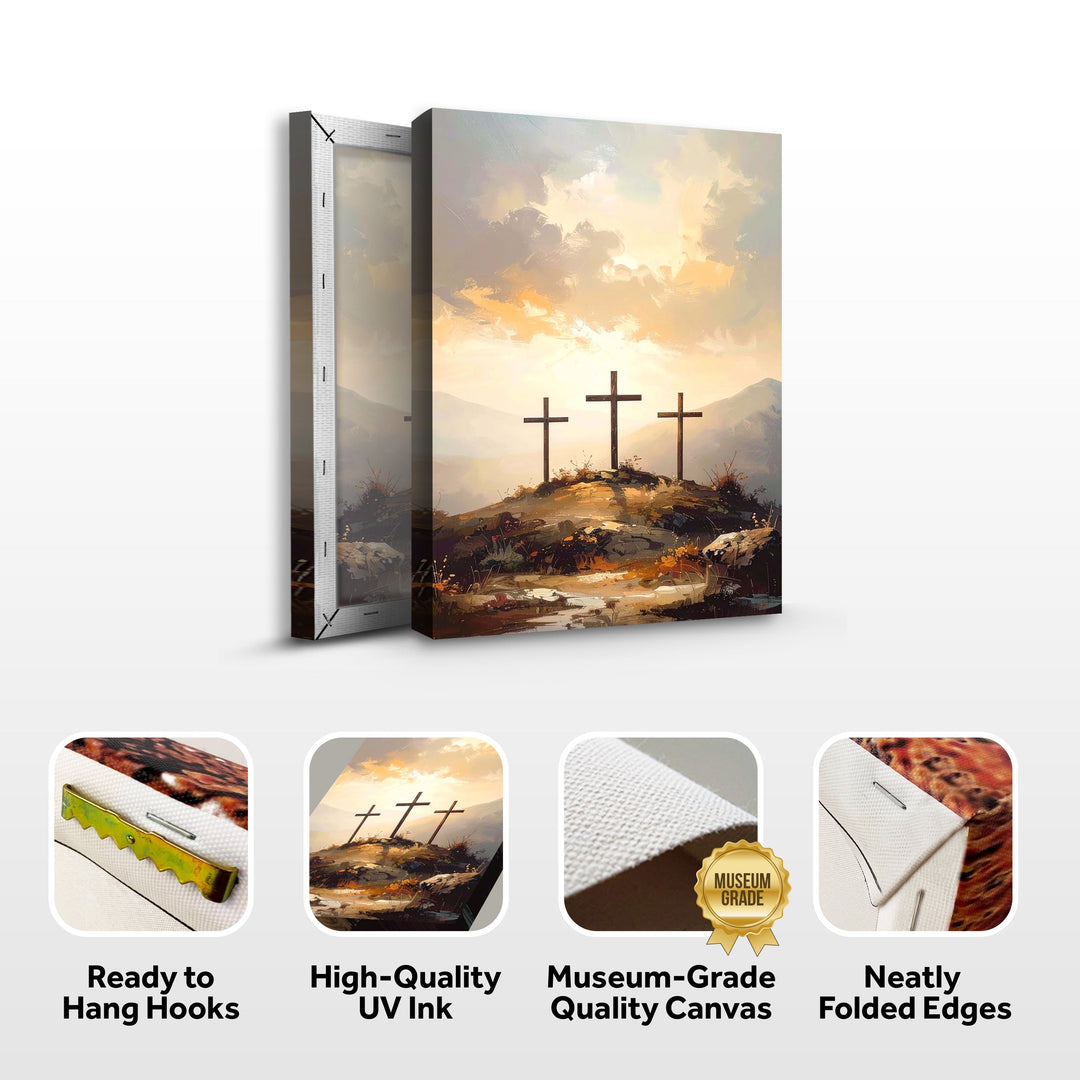 Three Crosses on Calvary Faith Wall Art