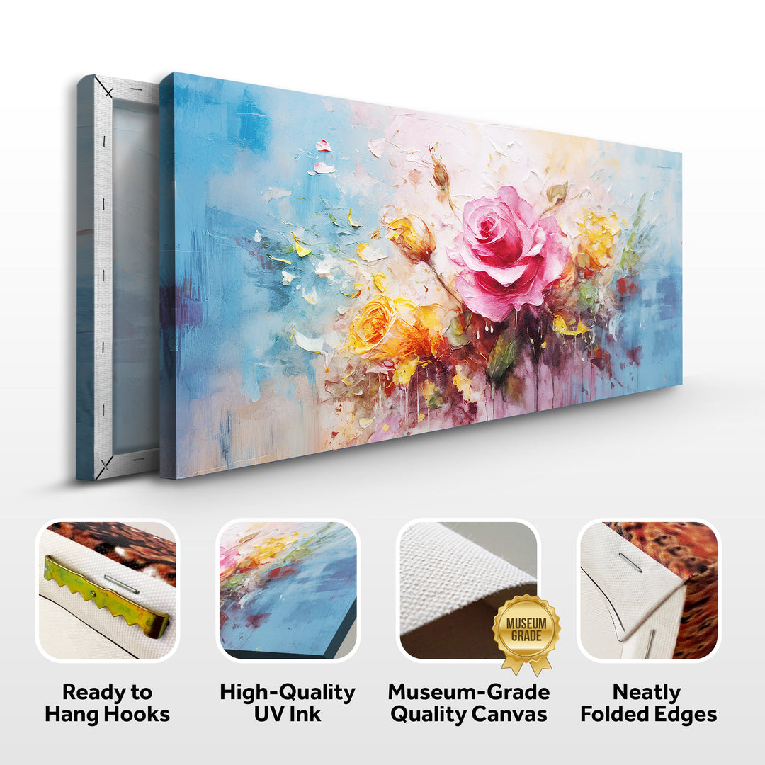 Rose Flower Impasto Wall Art