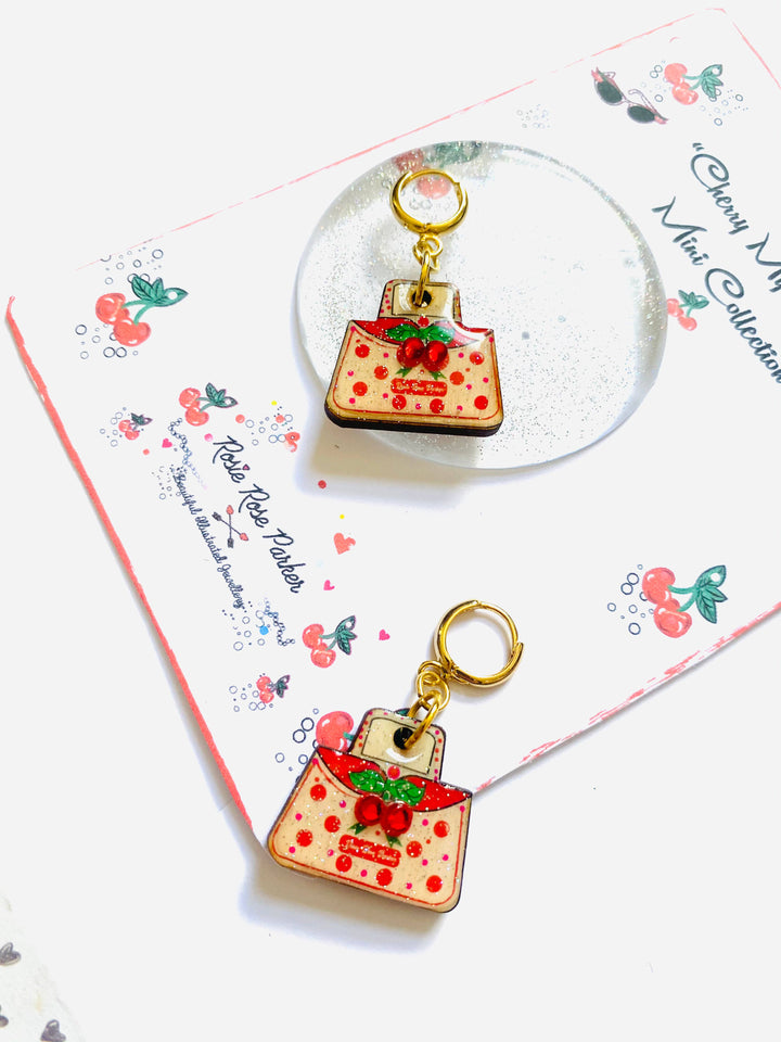 Retro Cherry Handbag Earrings by Rosie Rose Parker