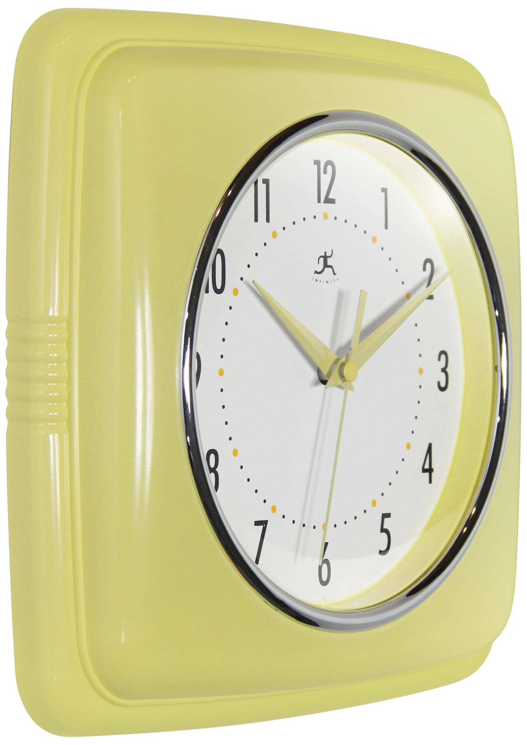 Retro Square Yellow Indoor Wall Clock