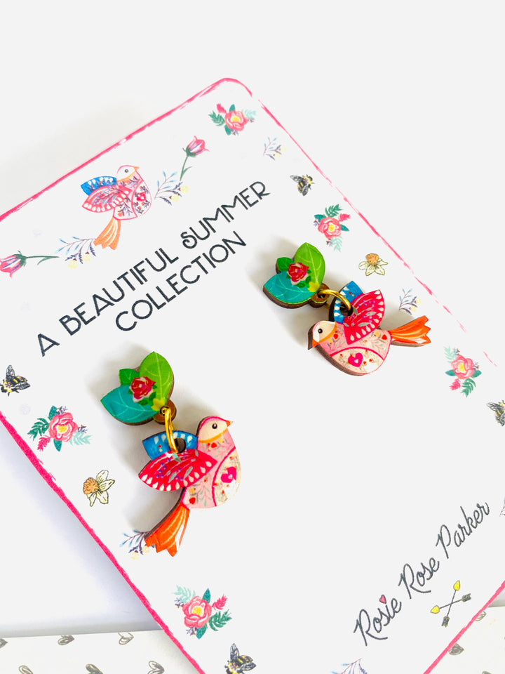 Love Bird Large Statement Earrings by Rosie Rose Parker