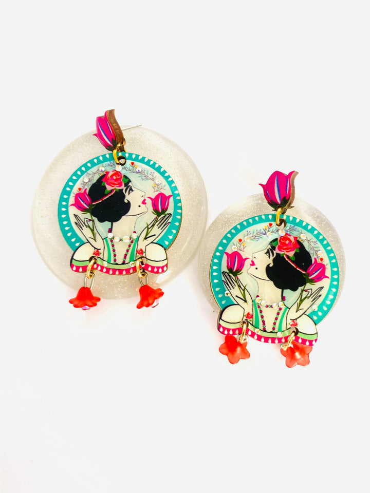 Lady Tulip Statement Earrings by Rosie Rose Parker