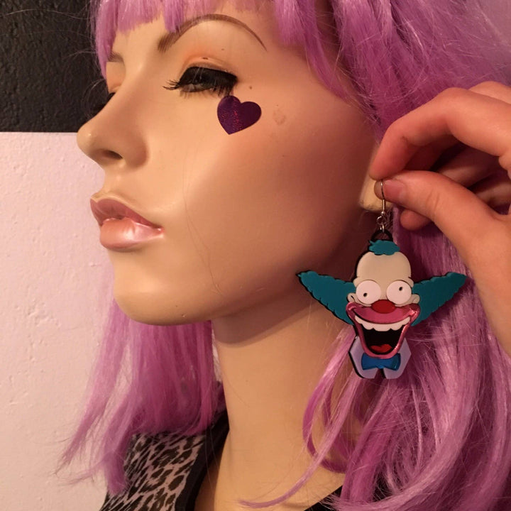 Krusty The Clown Acrylic Statement Earrings