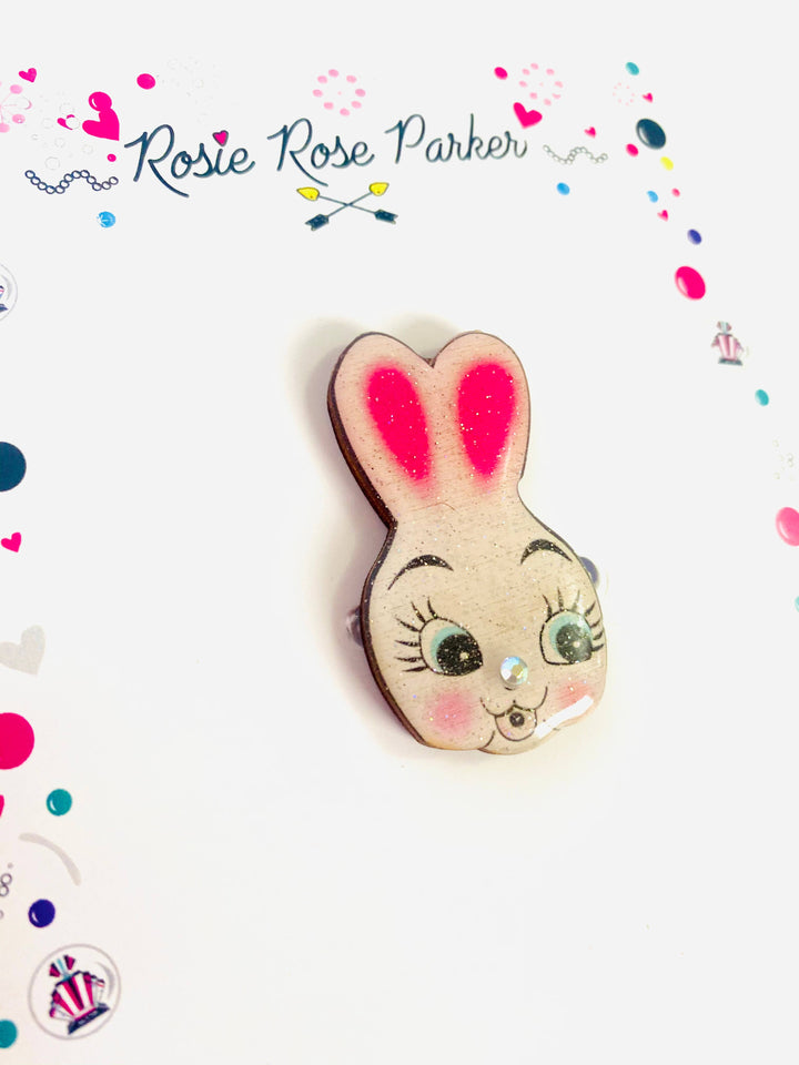 Dainty Easter Rabbit Pin/ Brooch by Rosie Rose Parker