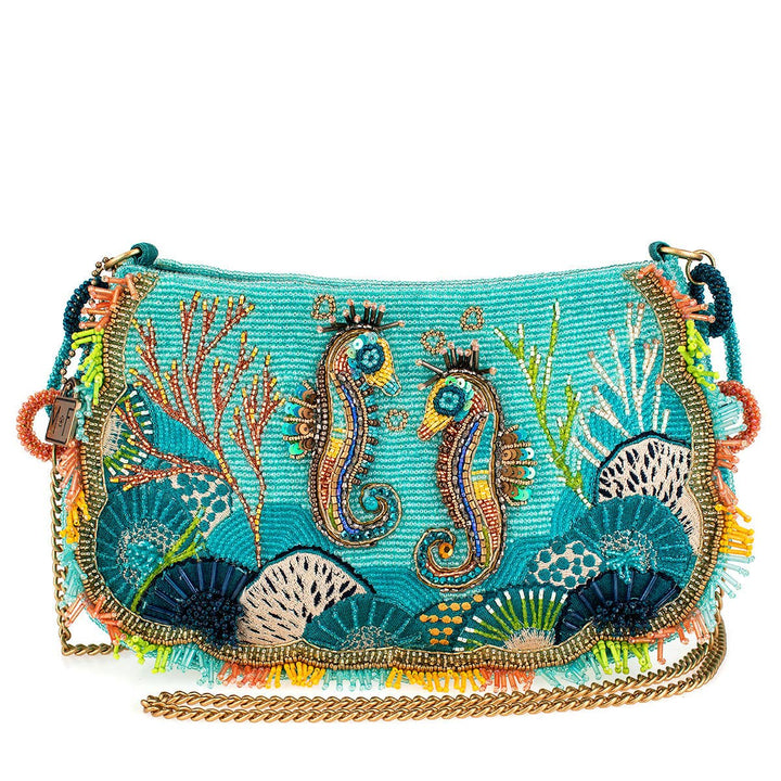 Reef Rider Beaded Beaded Seahorse Crossbody Shoulder Handbag