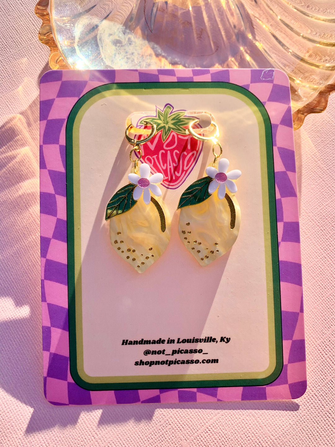 Lemons Acrylic Statement Earrings