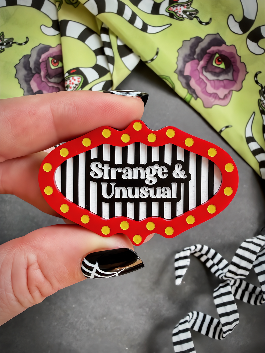 Strange and Unusual Brooch - Dark Comedy Halloween Statement Pin