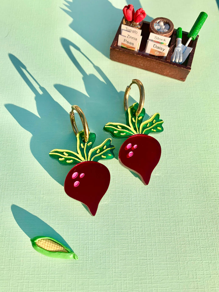 Just Beet It! Acrylic Earrings