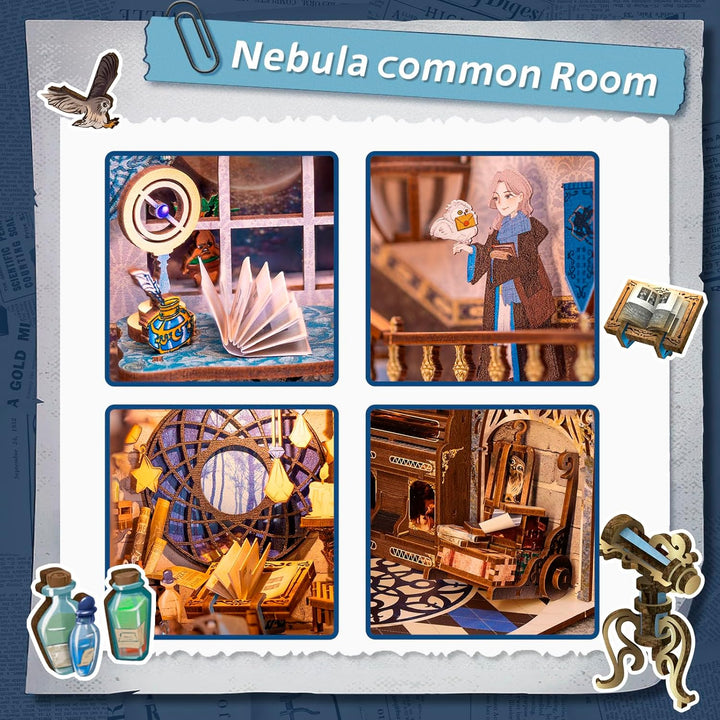 Book Nook Wizardi Miniature - Nebula Common Room Roombox Kit