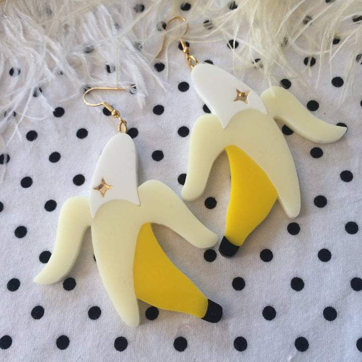 Banana Acrylic Statement Earrings