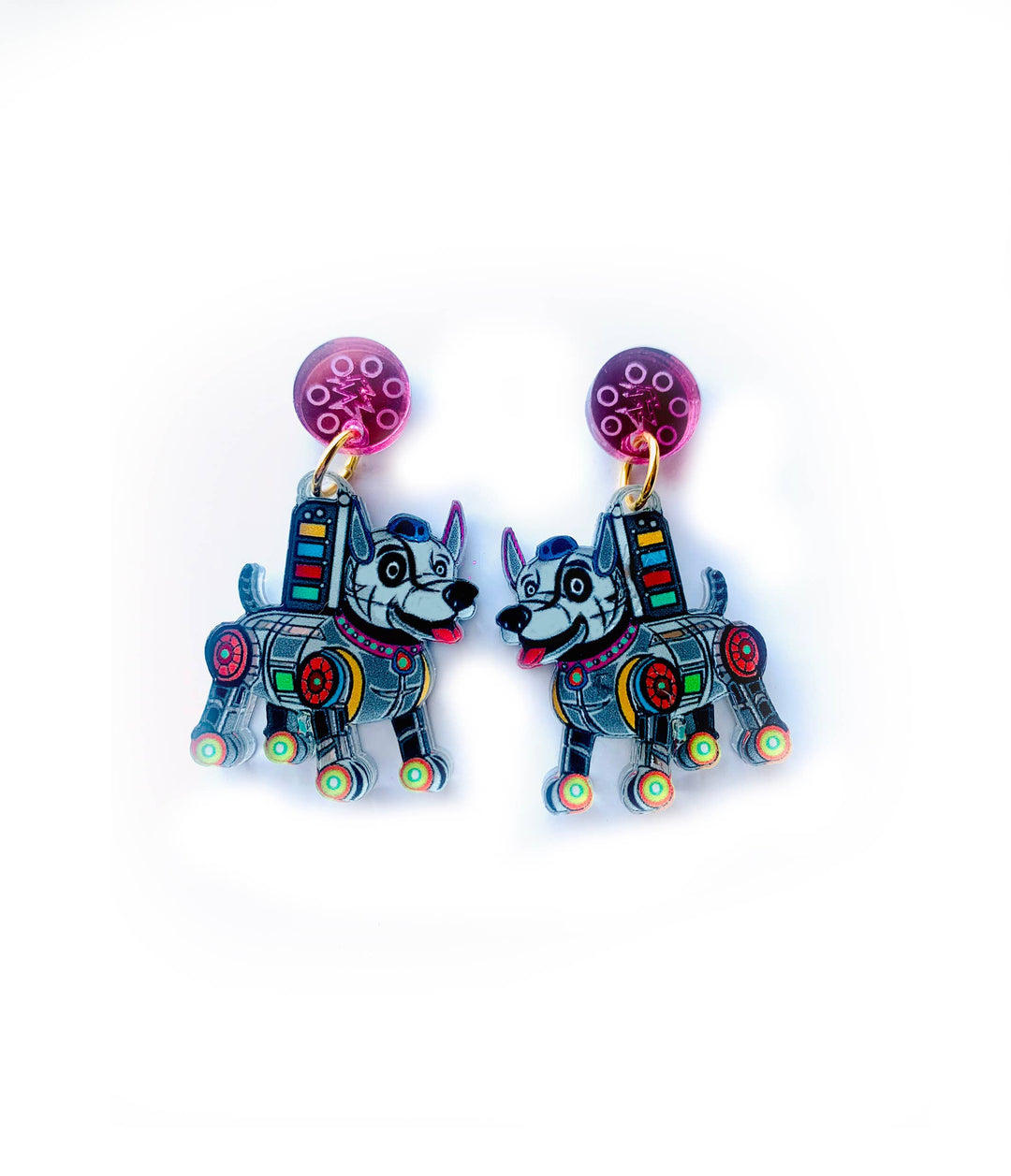 Retro Robot Dog Earrings by Rosie Rose Parker