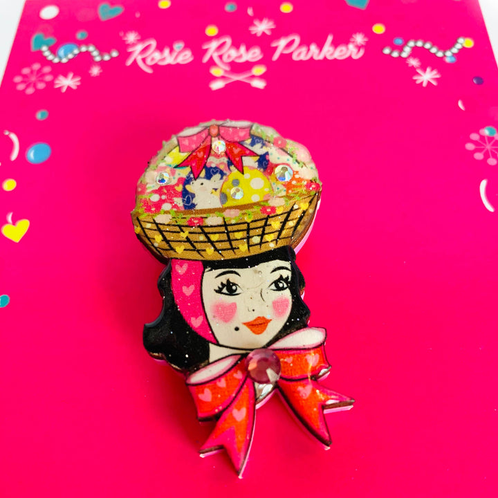 Harriet and her Easter Bonnet Brooch