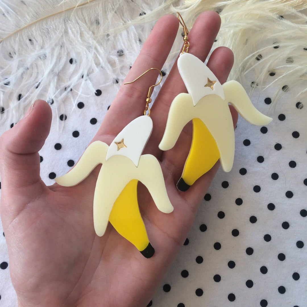 Banana Acrylic Statement Earrings