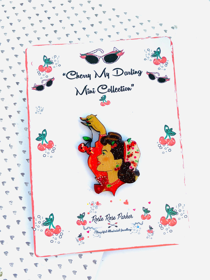 Cherry My Darling Mini Brooch by Rosie Rose Parker