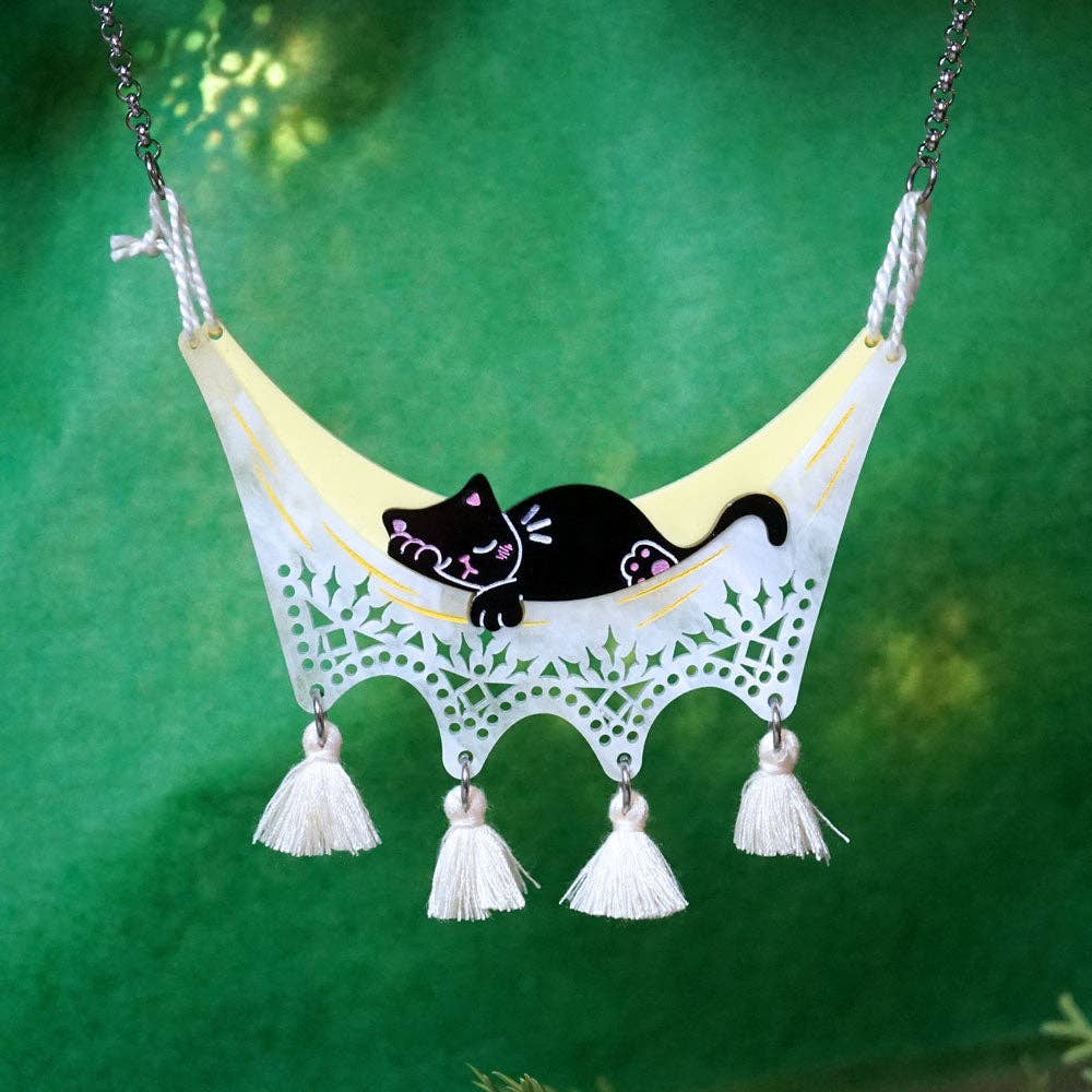 Chill Cat Hammock Necklace