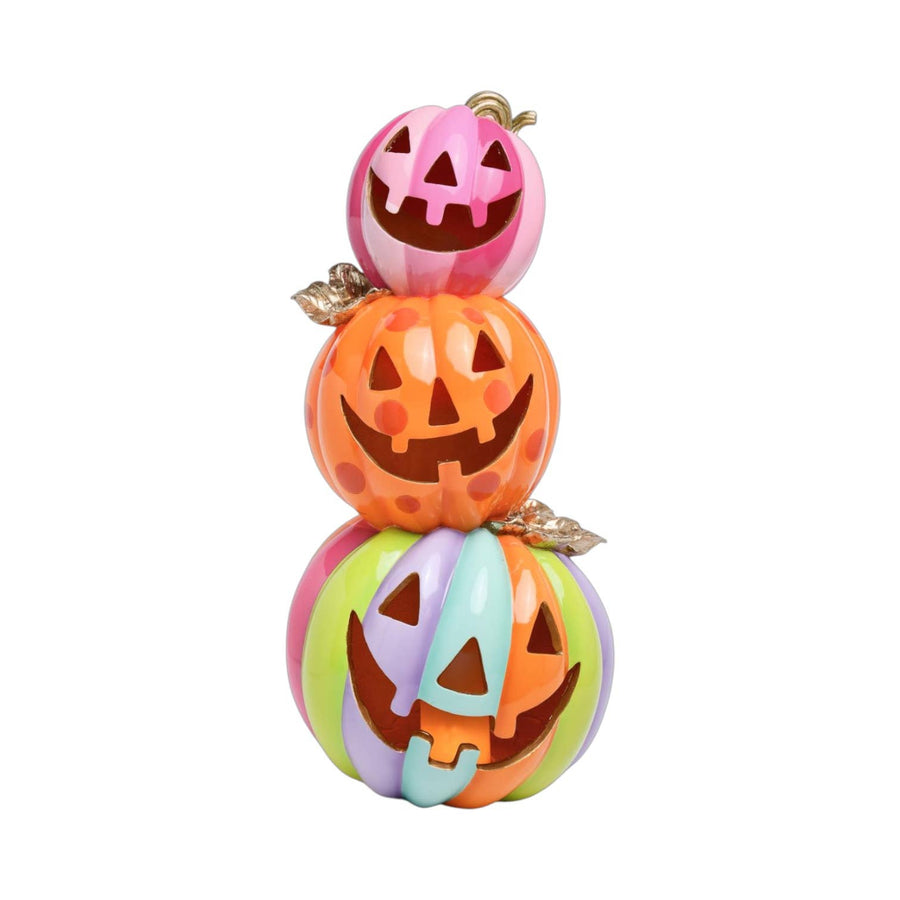 28.5 inch stacked pumpkin tower sculpture by December Diamonds
