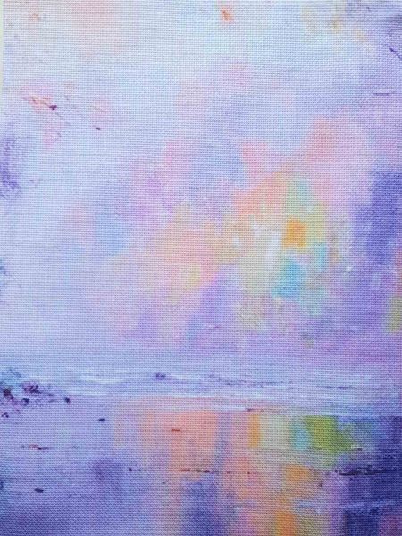 Moonlit Lake Designer Printed AIDA Fabric. Canvas for embroidery with an applied background  KF-1068A