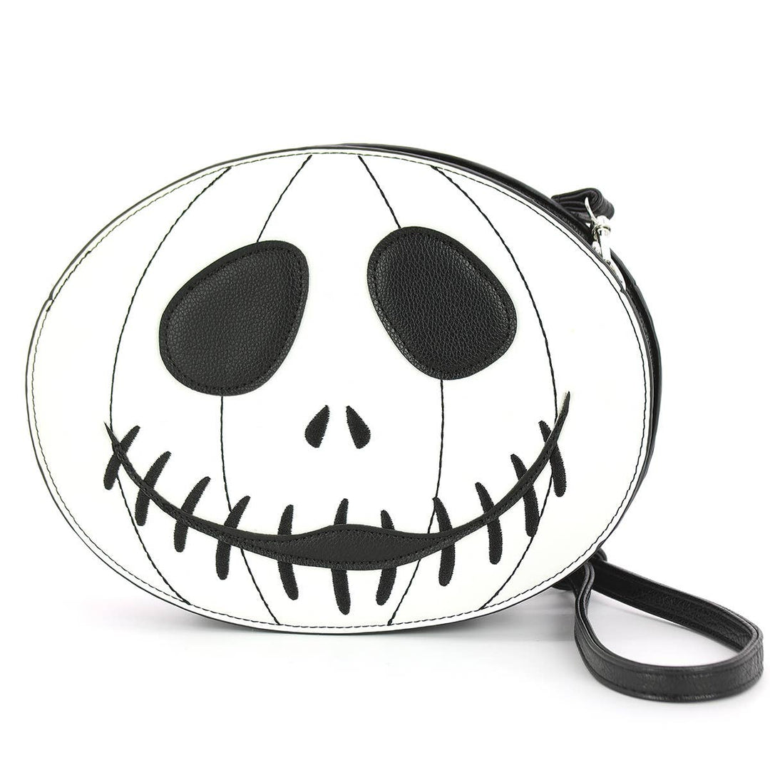 Glow in the Dark White Jack-O-Lantern Shoulder Bag