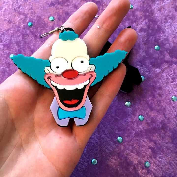 Krusty The Clown Acrylic Statement Earrings