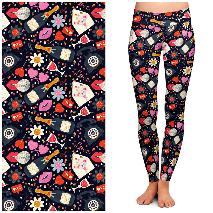 "Love Struck" Buttery Soft Leggings by Lipstick & Chrome