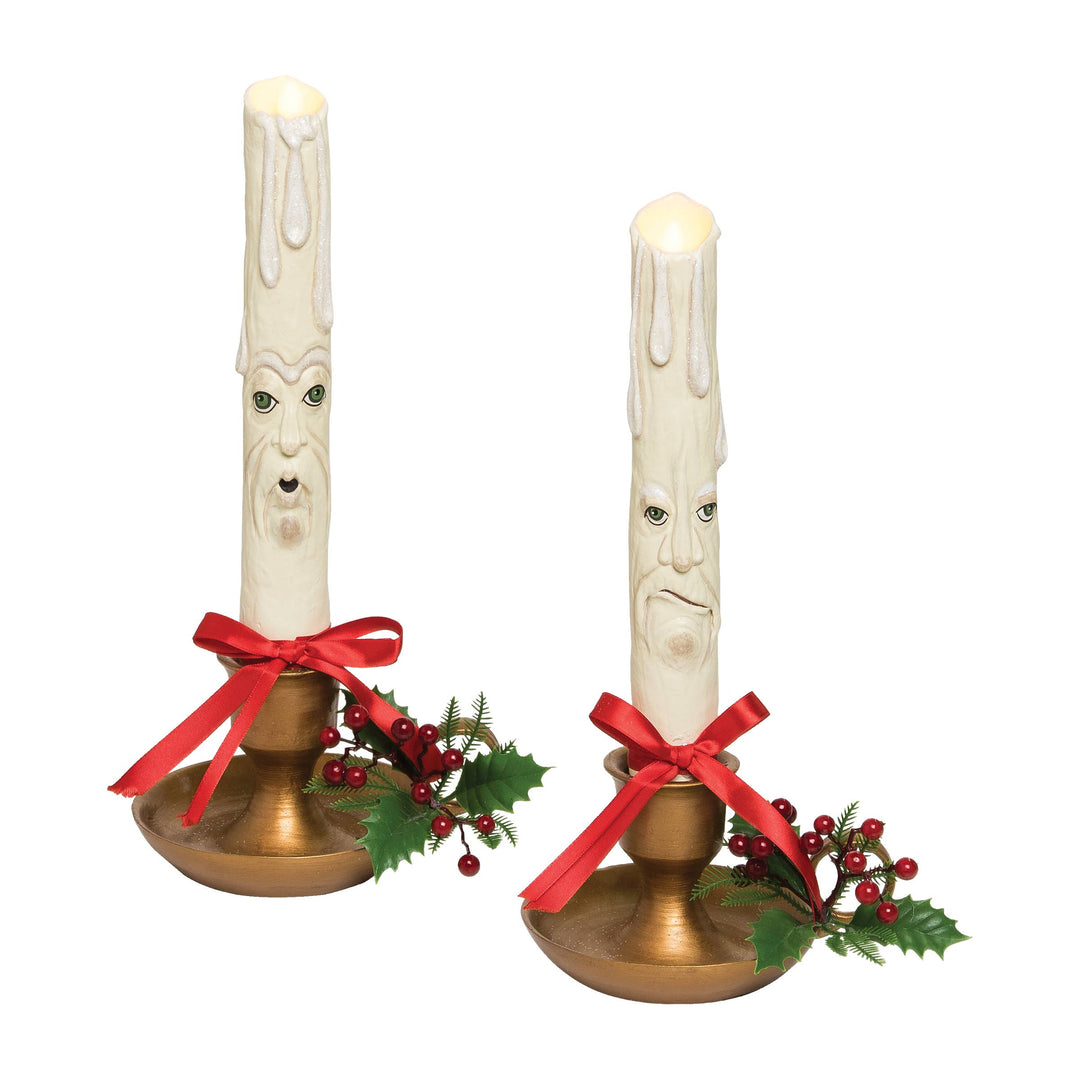 Christmas Jingle & Jangle Gathered Traditions LED Candlestick Set 2