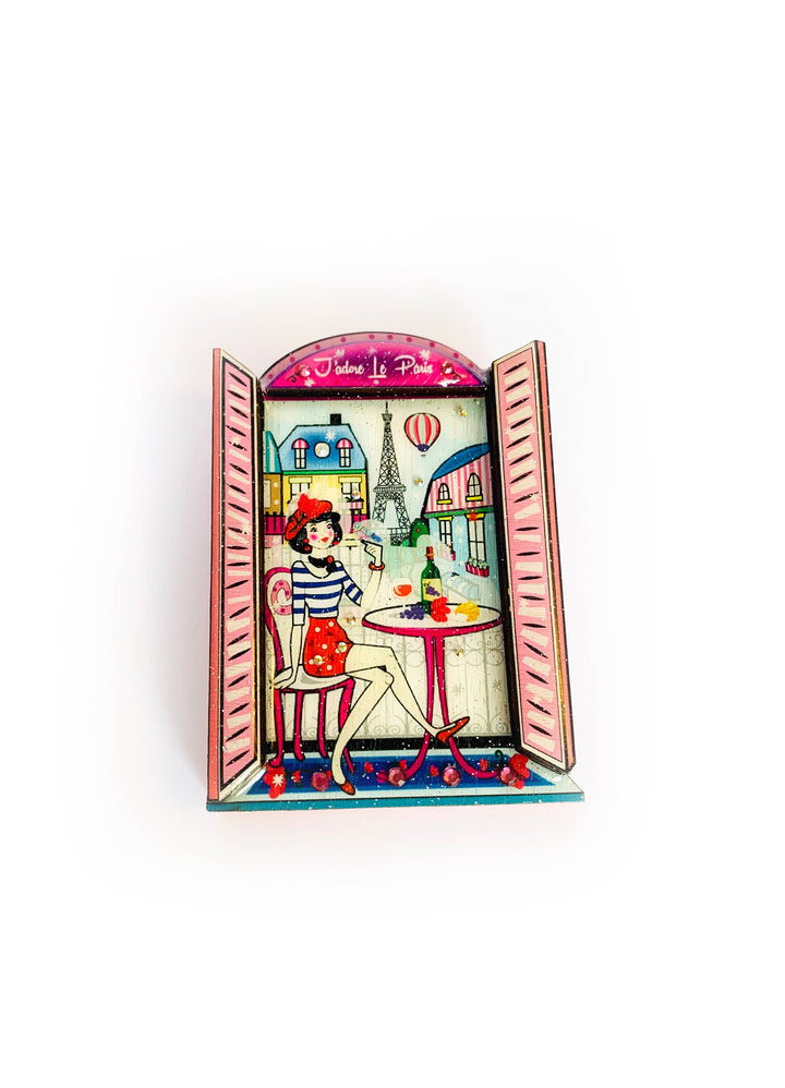 Oh la la Paris Scene Brooch by Rosie Rose Parker