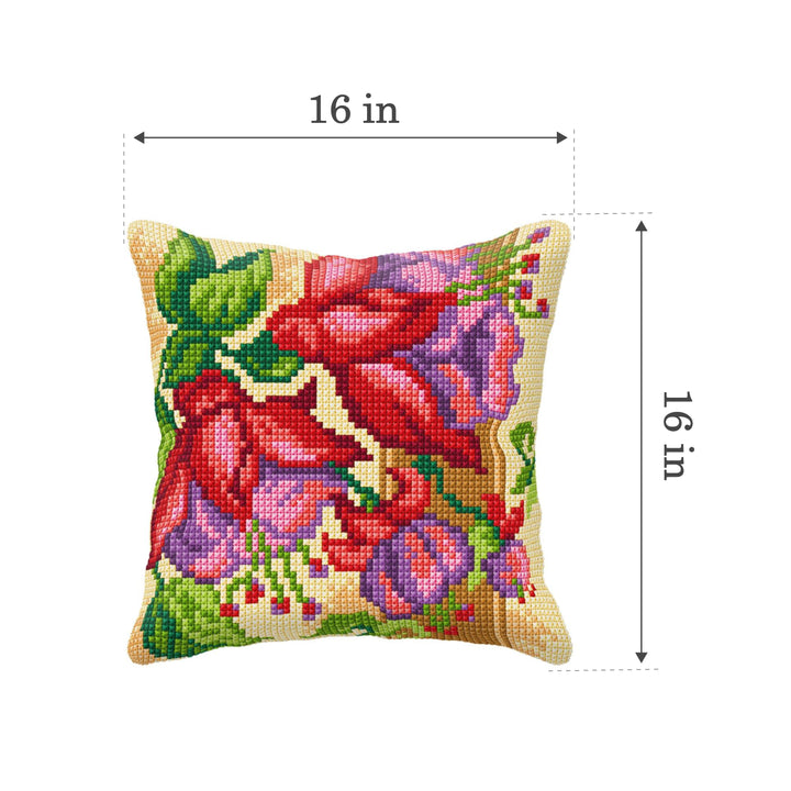 Cushion cross stitch kit  "Exotic flowers" 9024