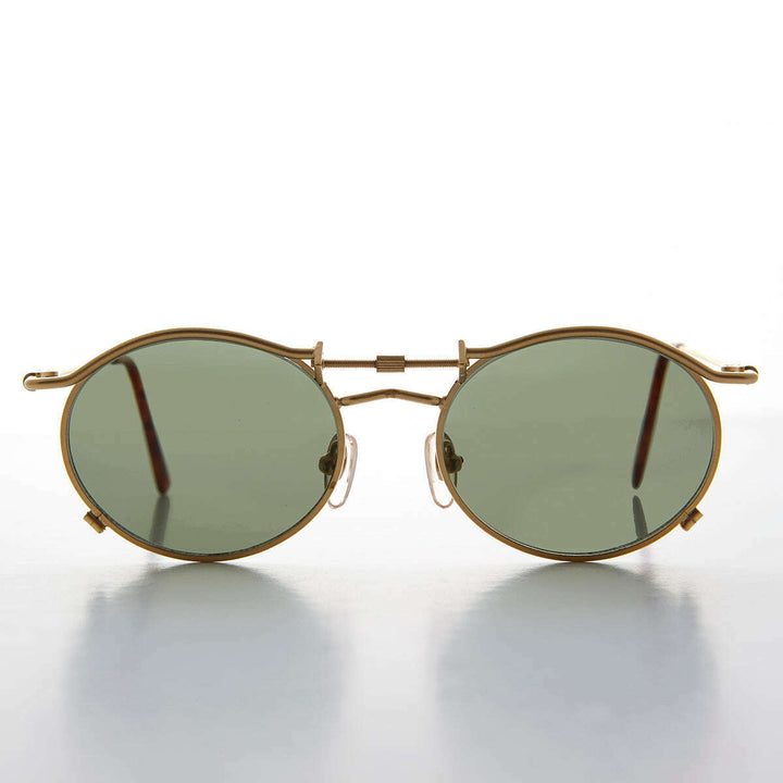 90s Oval Steampunk Sunglass Optical Quality - Lucian