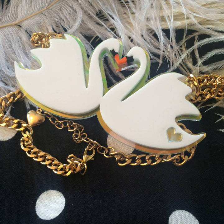 Swans In Love Statement Necklace