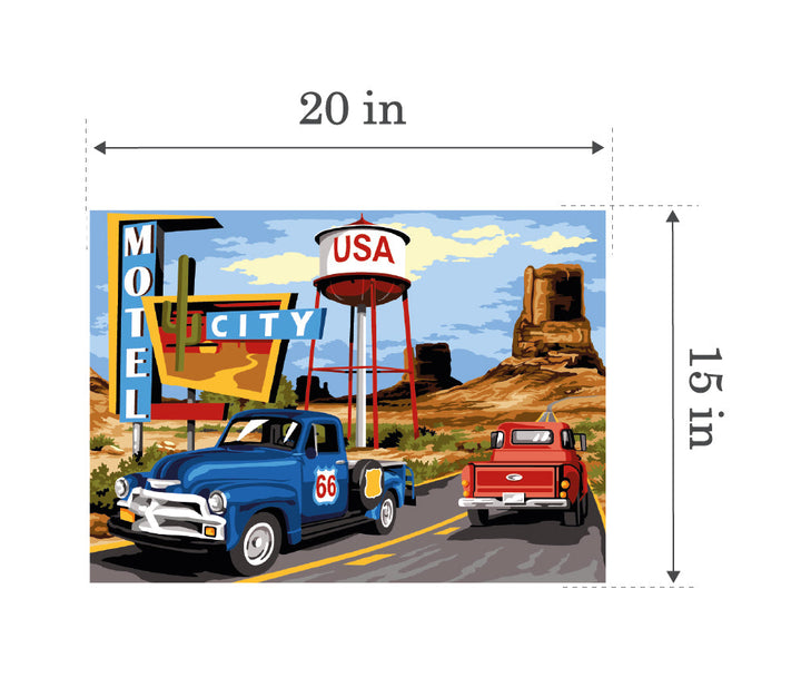 Needlepoint canvas for halfstitch without yarn Canvas Motel 66 SE929.714 Seg De Paris Printed Tapestry Canvas