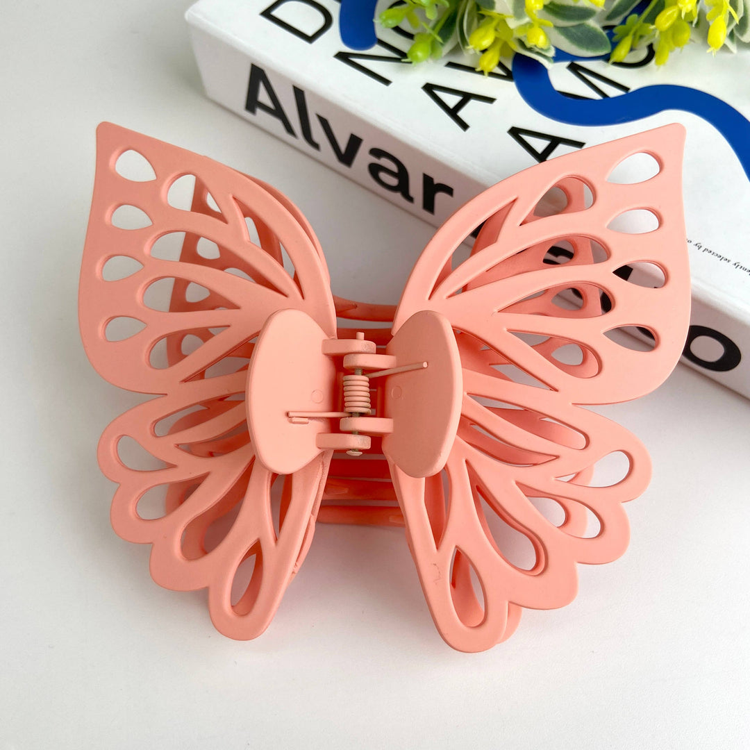 Double Layer Frosted Butterfly Hair Claw Clip