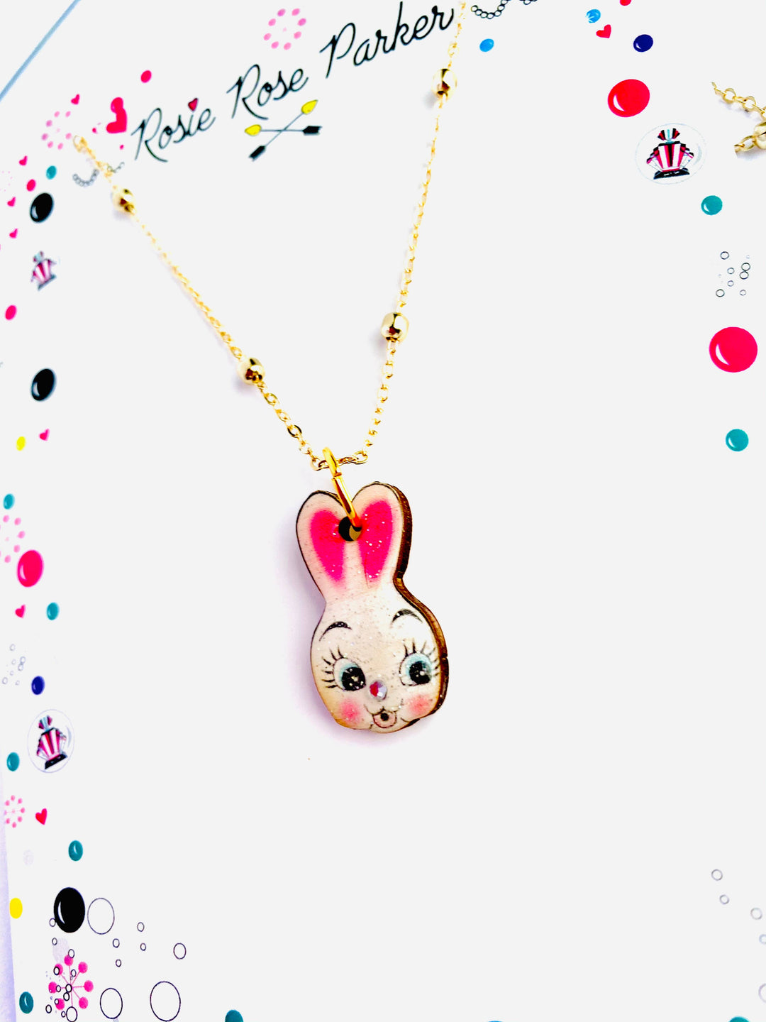 Easter Bunny Charm Necklace by Rosie Rose Parker