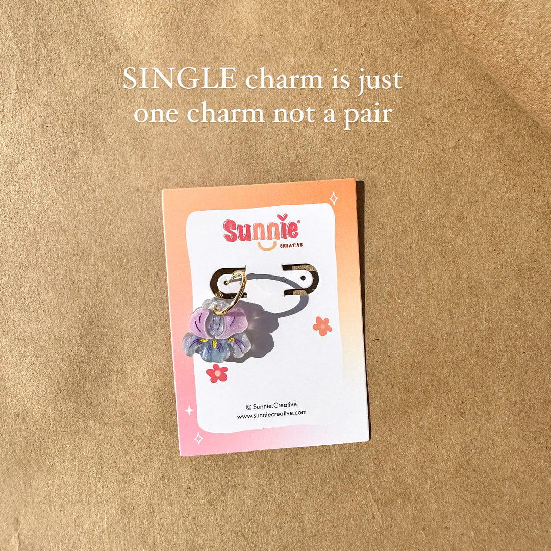 Mini Dark Purple Iris Dangle