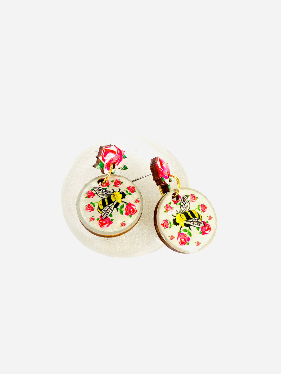 Pretty Bee & Roses Earrings by Rose Rose Parker