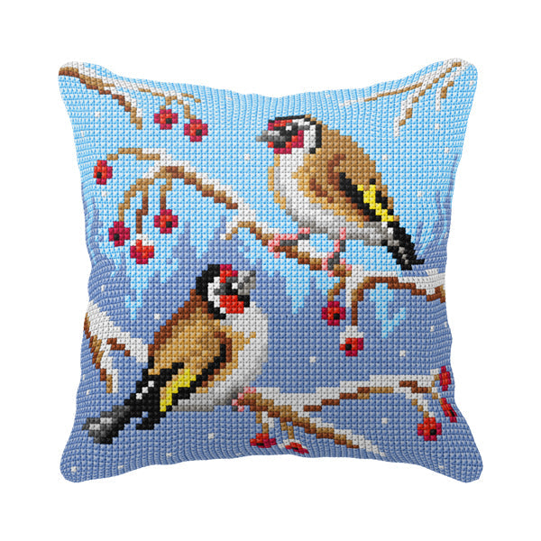 Winter Birds Cushion Cross Stitch Kit by Orchidea 99086