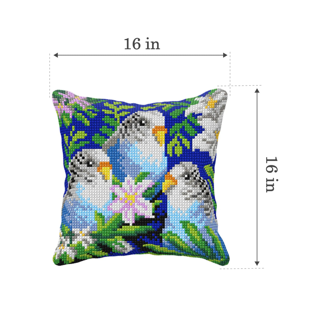 Cushion cross stitch kit  "Parrots" 99094
