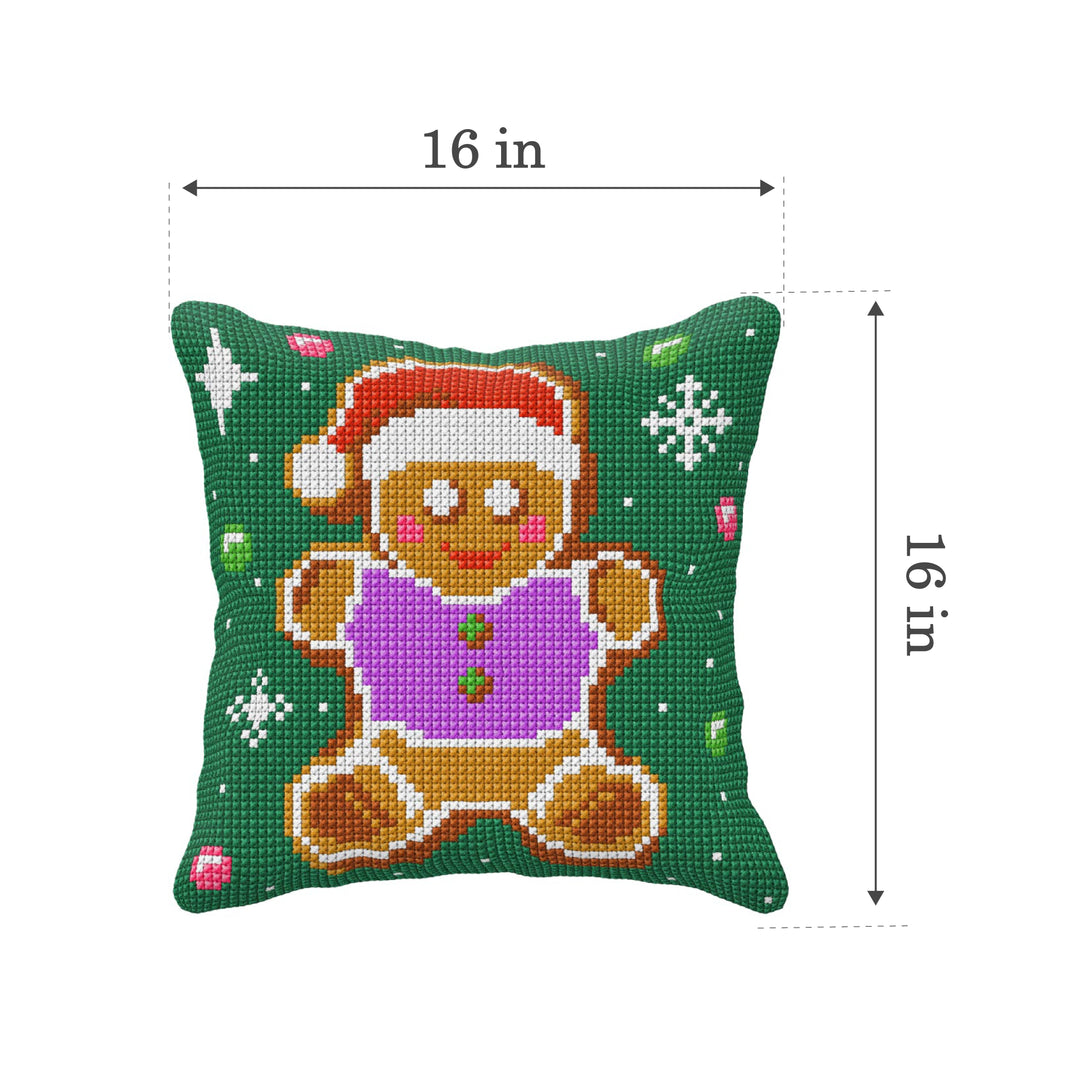 Needlepoint Cushion. Cross stitch kit  "Gingerbread man" 99112