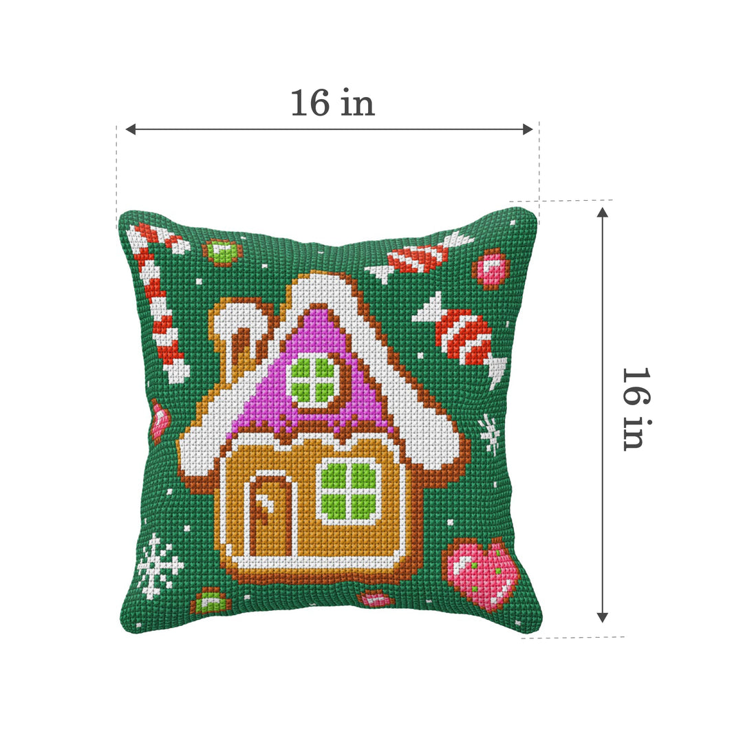 Needlepoint Cushion. Cross stitch kit  "Gingerbread house" 99114