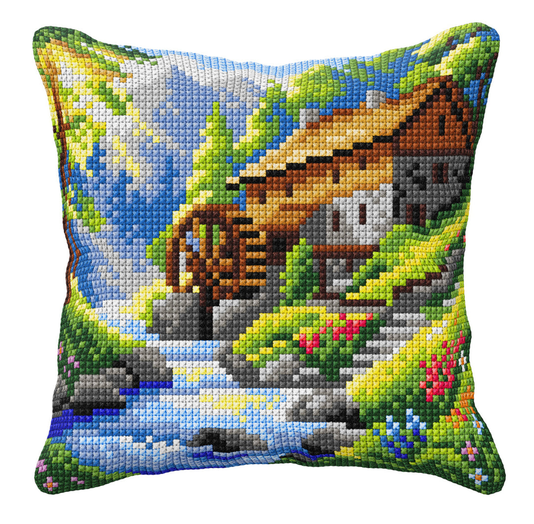 Water Mill Cushion Cross Stitch Kit by Orchidea 99121
