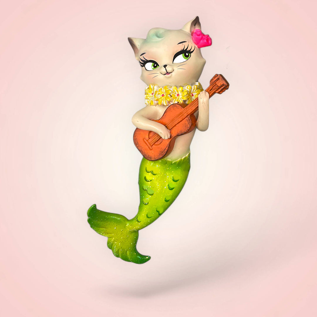 MerKitty w/Ukelele Ornament 6" by Miss Fluff PRE-ORDER SHIPS APR