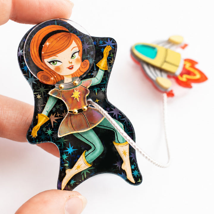 Cosmic Connection Double Brooch by Laliblue | Space Adventures Collection