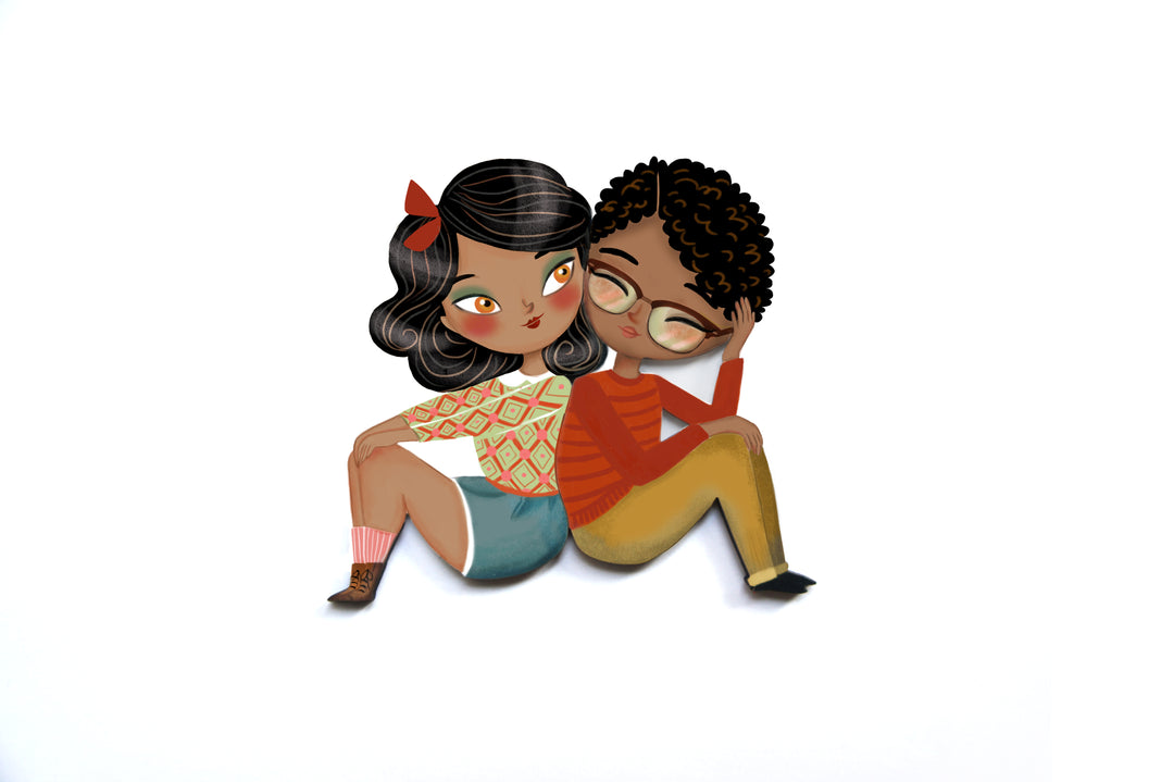 Puzzle with girl of African descent brooch by Laliblue