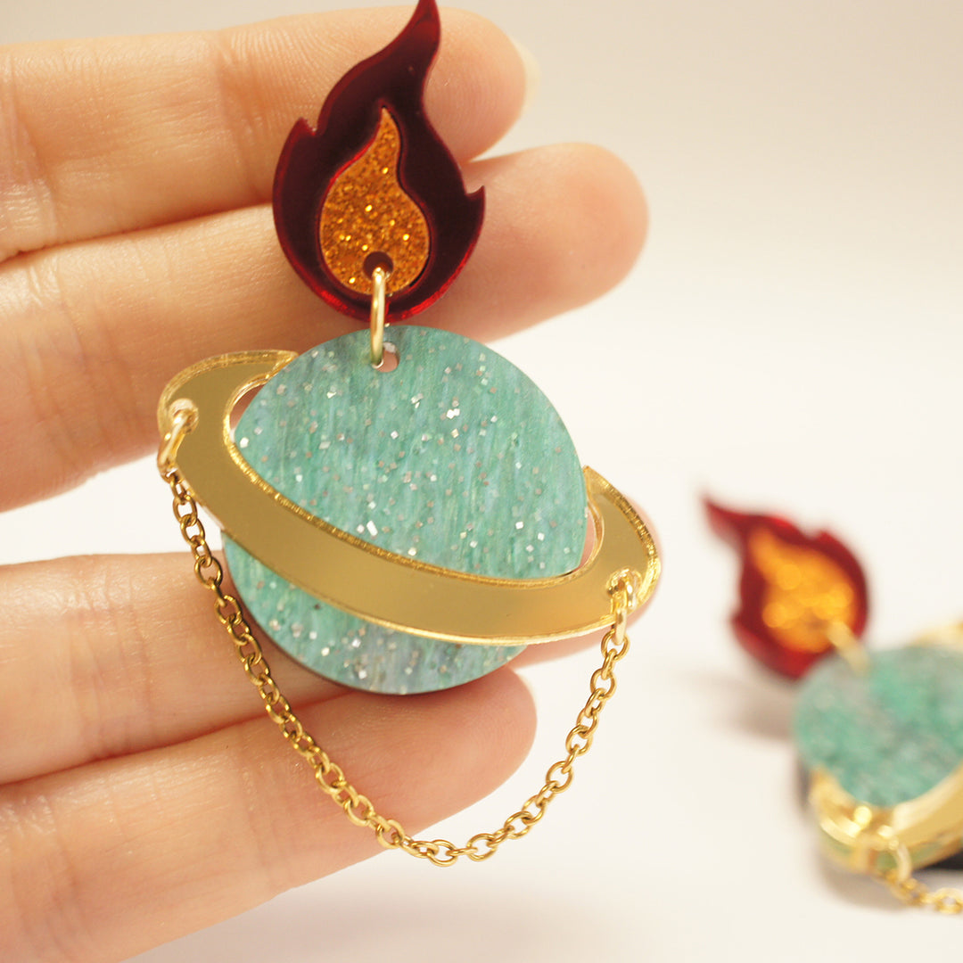 Stellar Fire Earrings by Laliblue | Space Adventures Collection