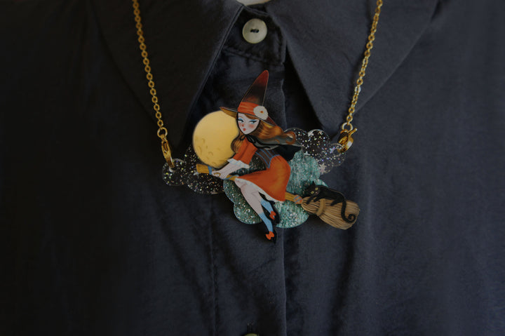 Witch Convertible Necklace-Brooch by Laliblue