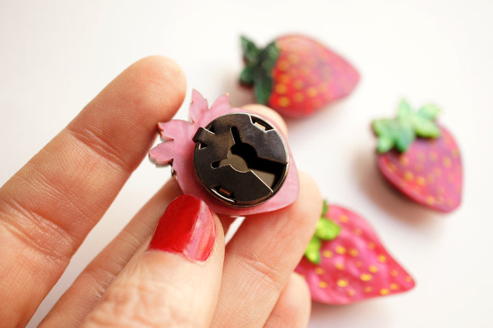 Set of 4 Strawberry Button Covers by Laliblue, image 6