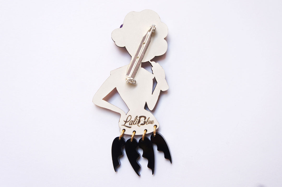 Vampire Bat Woman Brooch by Laliblue