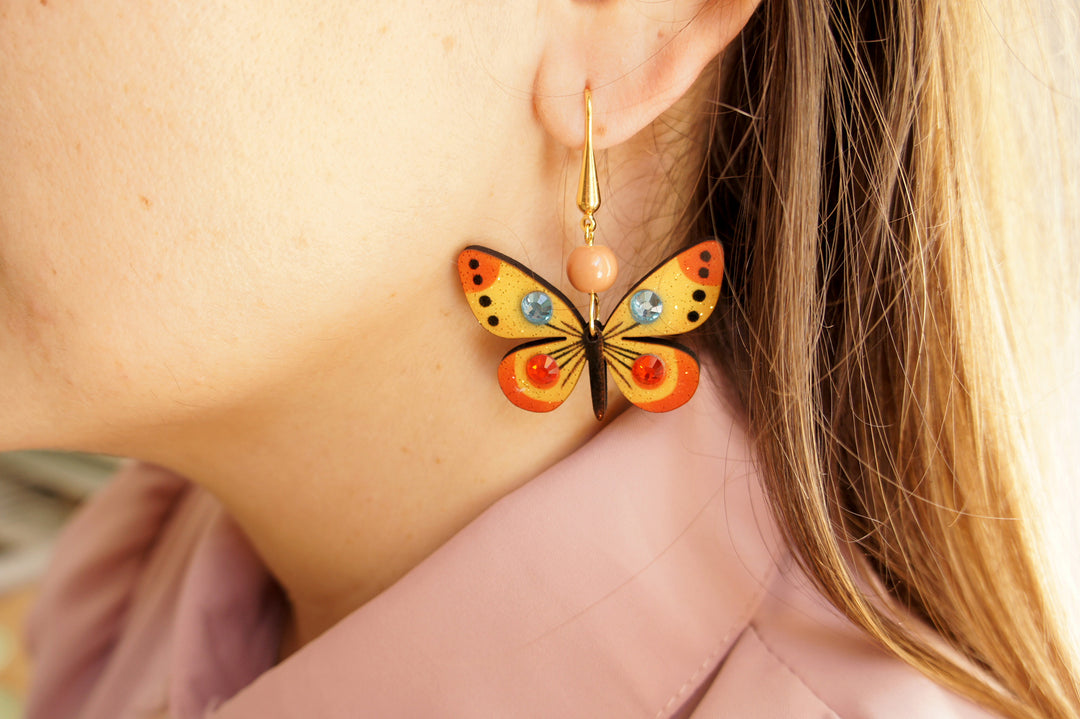 Multicolor Butterfly Earrings by Laliblue