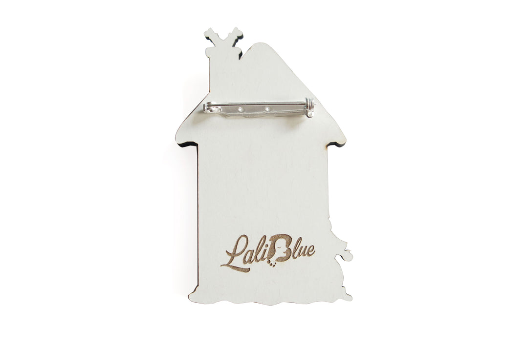 Christmas Dog House Brooch by Laliblue